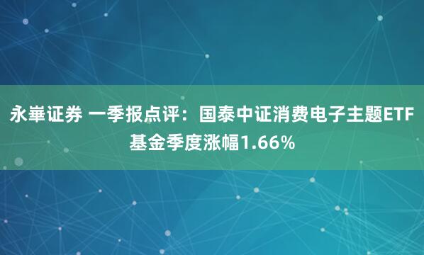 永崋证券 一季报点评：国泰中证消费电子主题ETF基金季度涨幅1.66%