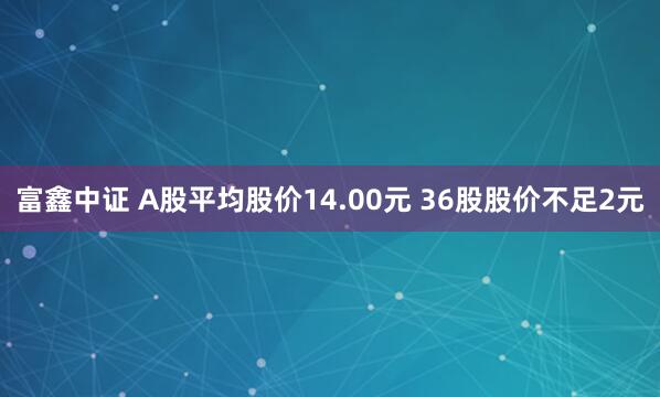 富鑫中证 A股平均股价14.00元 36股股价不足2元